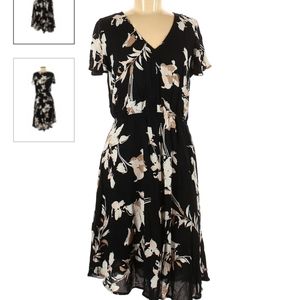 Like new. Merona black floral dress